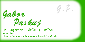 gabor paskuj business card